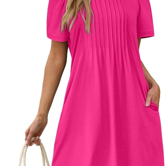 Dresses & Skirts - Summer Dress Women Loose Crewneck Casual Sundress Beach Vacation XL